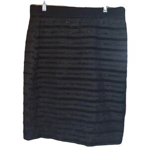 NWT Ann Taylor Black‎ Sequin Skirt | Sz 12